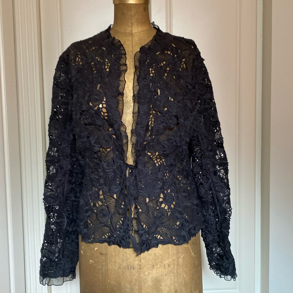 BLACK LACE JACKET .